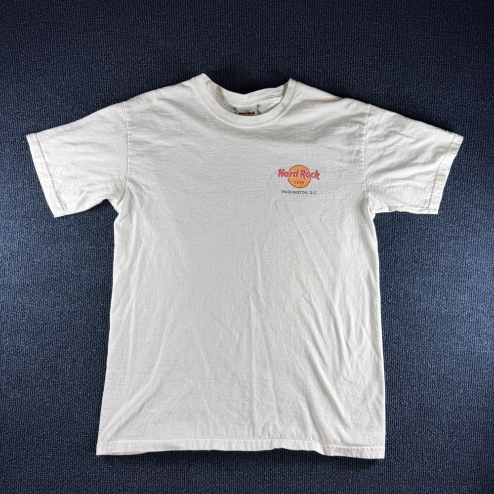 Hard Rock Cafe Washington DC T-Shirt White Eagle Capitol Graphic Mens Medium